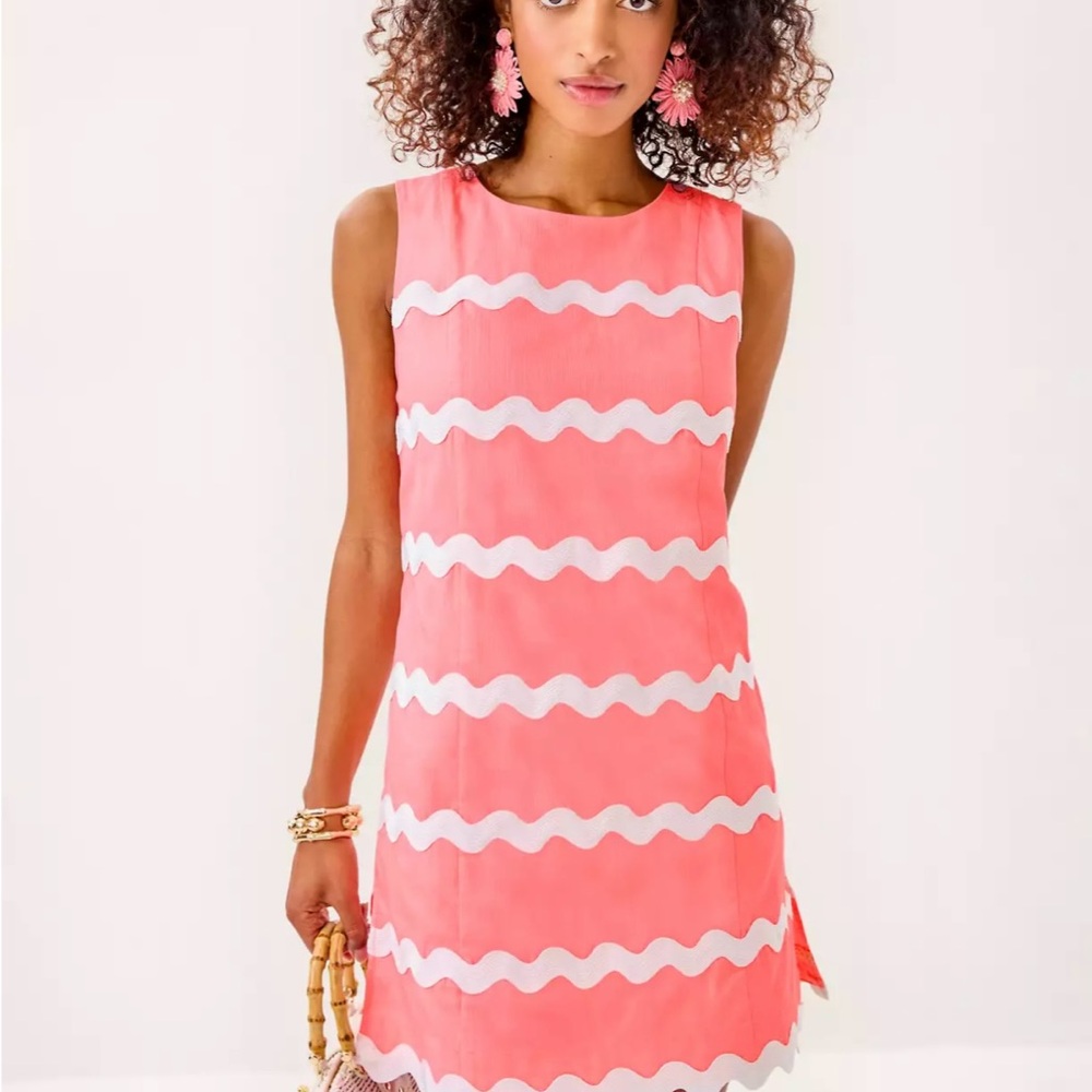 Brand New! Lilly Pulitzer Pink Sheath Mini Dress Sleeveless Crew Neck